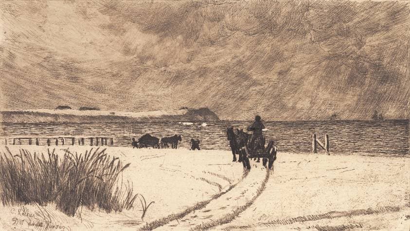 Vinterdag ved Hornbæk — Carl Locher