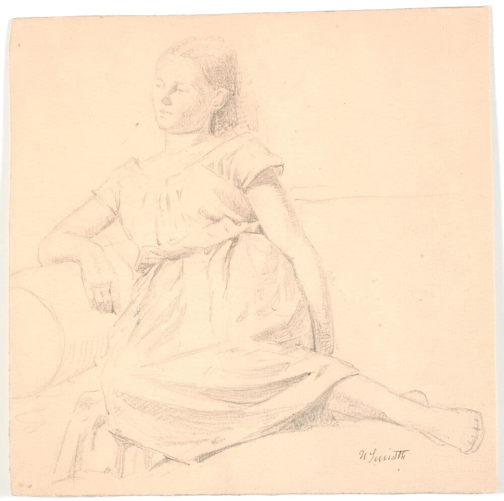 Ung pige i sofa — Hans Smidth