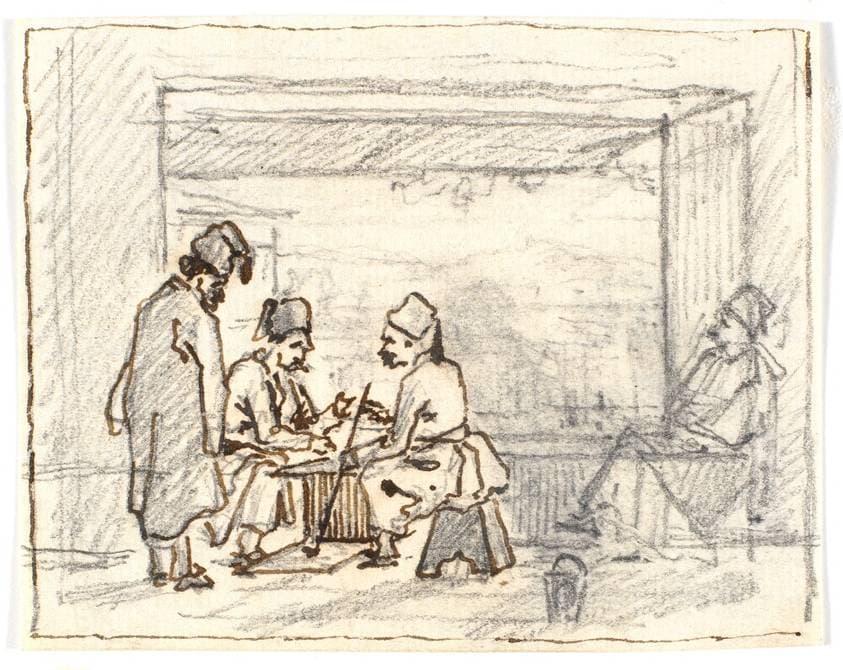 Brætspillende orientalere — Martinus Rørbye