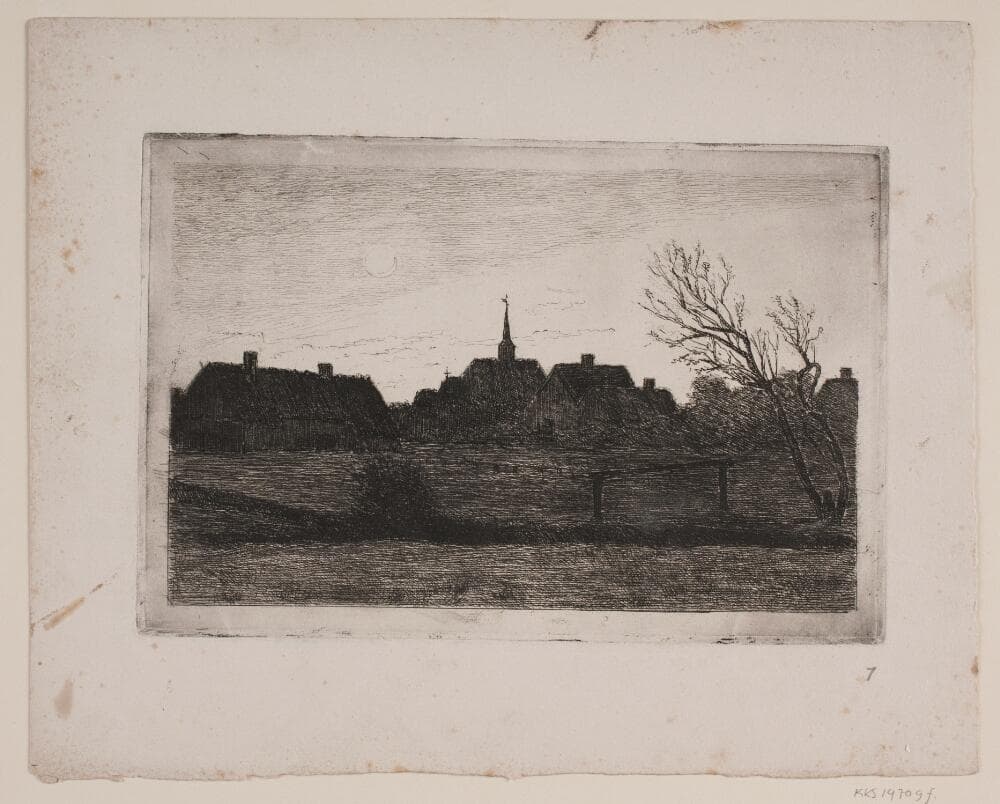 Hornbæk kirke, sommeraften — Carl Locher