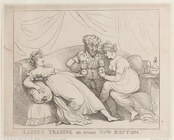 Ladies Trading on Their Own Bottom — Thomas Rowlandson
