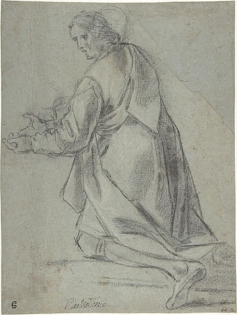 Kneeling Youth Facing Left — Giacomo Cavedone