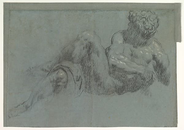 Study after Michelangelo's Giorno (recto and verso) — Tintoretto
