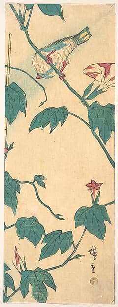 Morning Glories and Bird — Andō Hiroshige