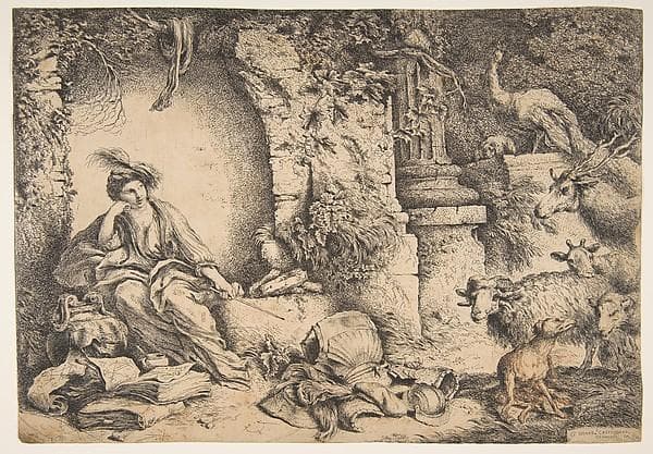 Circe with the companions of Ulysses changed into animals — Giovanni Benedetto Castiglione