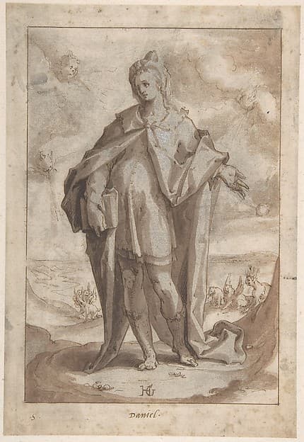 The Prophet Daniel in a Landscape — Hendrik Goltzius