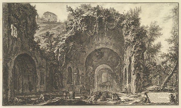The so-called Grotto of Egeria (Veduta della fonte e delle spelonche d'Egeria fuor della Porta Capena) — Giovanni Battista Piranesi