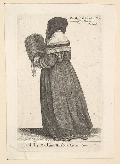 Nobilis Mulier Brabantica, (Noblewoman from Brabant) — Wenceslaus Hollar