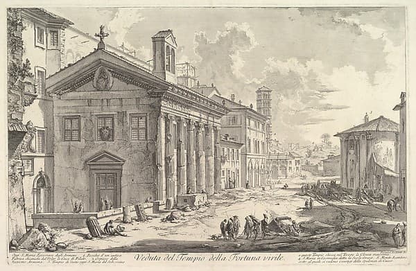 The so-called Temple of Fortuna Virilis (now Church of  S. Maria Egizziaca) (Veduta del Tempio della Fortuna Virile) — Giovanni Battista Piranesi