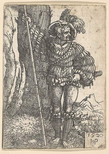 A Lansquenet Standing by a Tree — Sebald Beham
