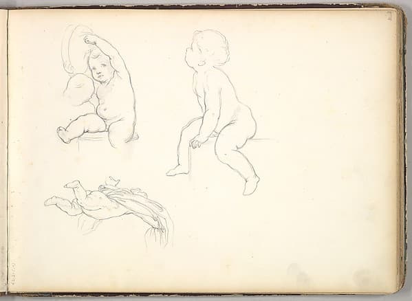 Three Children  (in Sketch Book With Drawings on Twenty-six Leaves) — Frederic Leighton