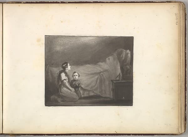 A Deathbed Scene (in Sketch Book With Drawings on Twenty-six Leaves) — Frederic Leighton