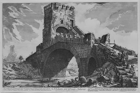 View of the Ponte Salario, from "Vedute di Roma" (Views of Rome), part I — Giovanni Battista Piranesi