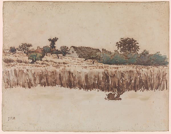 Hamlet in a Wheat Field, Vichy — Jean-François Millet