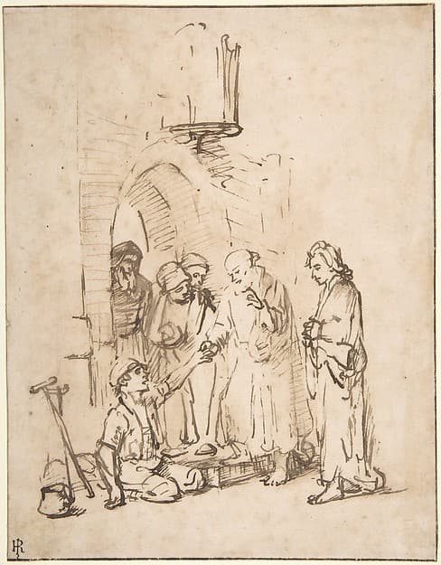 St. Peter and St John Healing the Paralytic — Rembrandt van Rijn