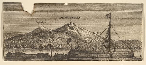 Drachenfels and Lowenburg, from "German Views" — Wenceslaus Hollar
