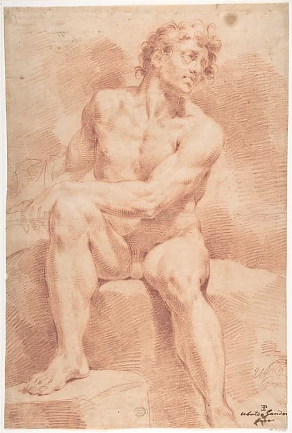 Seated Male Nude — Ubaldo Gandolfi