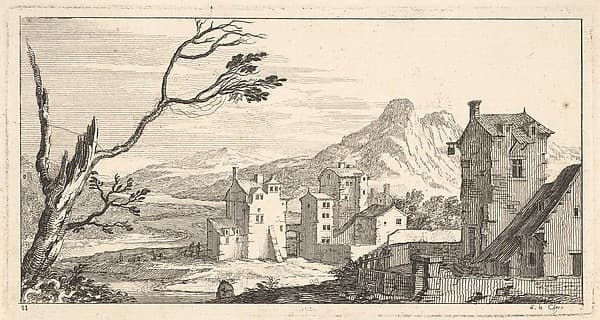 View of a City, plate XI from Livre de paysages dédié à Monsieur de Beringhen — Sébastien Le Clerc I