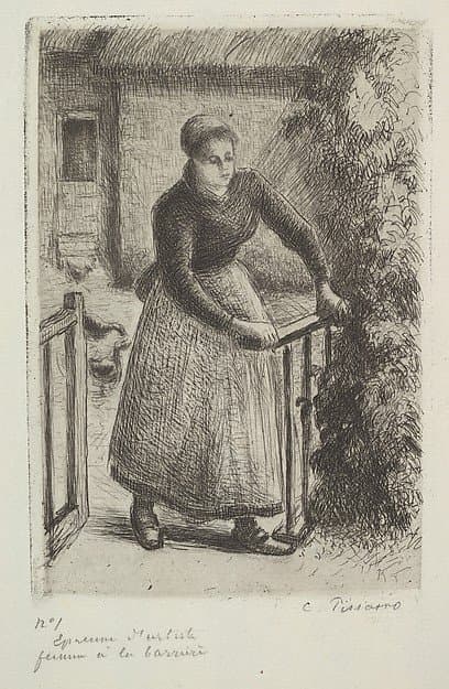 Woman at the Gate — Camille Pissarro