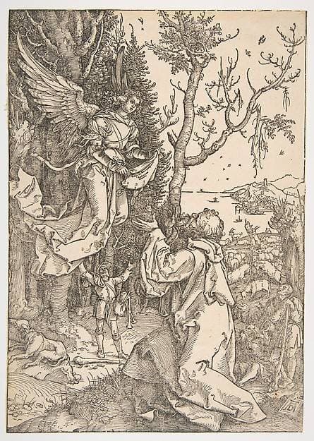 Joachim and the Angel, from "The Life of the Virgin" — Albrecht Dürer