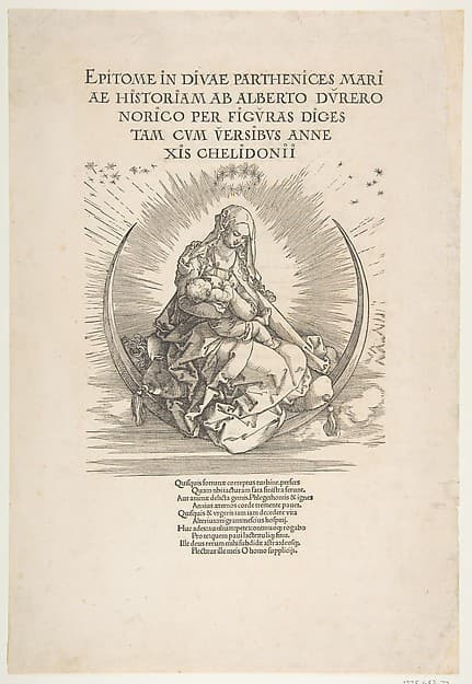 The Madonna on the Crescent, Frontispiece to "The Life of the Virgin" — Albrecht Dürer