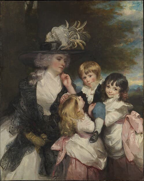 Lady Smith (Charlotte Delaval) and Her Children (George Henry, Louisa, and Charlotte) — Joshua Reynolds