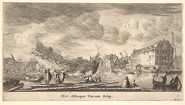 The Launch of a Ship — Reinier Nooms, called Zeeman