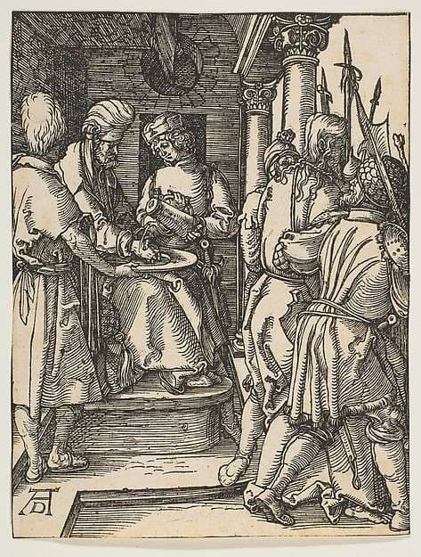 Pilate Washing His Hands, from "The Small Passion" — Albrecht Dürer