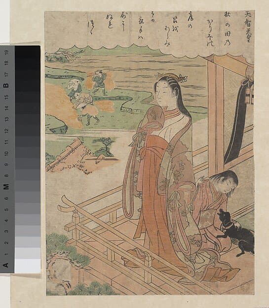 百人一首　天智天皇|Sympathy — Suzuki Harunobu