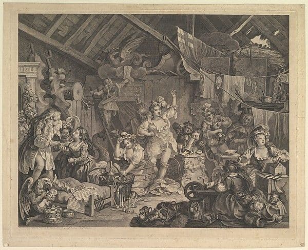 Strolling Actresses Dressing in a Barn — William Hogarth