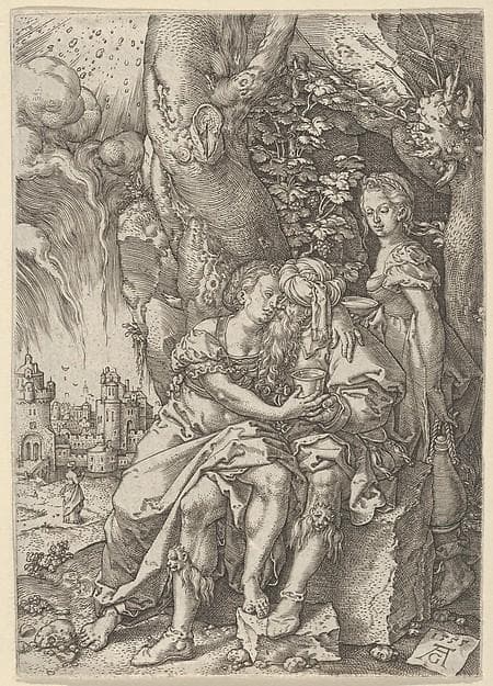 Lot with His Daughters, from The Story of Lot — Heinrich Aldegrever