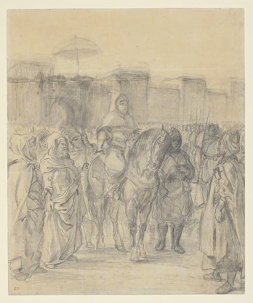 Study for "The Sultan of Morocco and His Entourage" — Eugène Delacroix