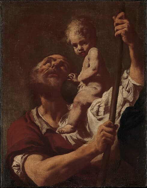 Saint Christopher Carrying the Infant Christ — Giovanni Battista Piazzetta