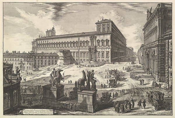 View of the Piazza di monte Cavallo, from Vedute di Roma (Roman Views) — Giovanni Battista Piranesi