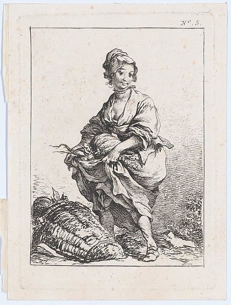 Young Woman Carrying Vegetables — Philip James De Loutherbourg