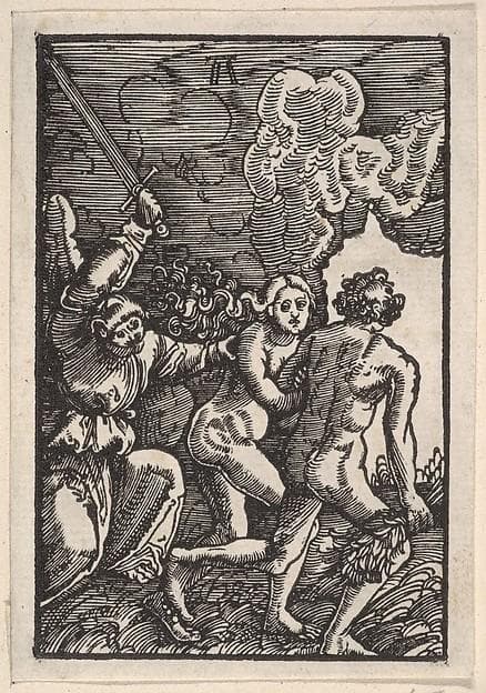 Expulsion from Paradise, from The Fall and Salvation of Mankind Through the Life and Passion of Christ — Albrecht Altdorfer