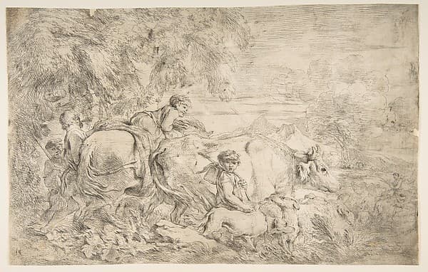 Shepherds with their flock — Giovanni Benedetto Castiglione