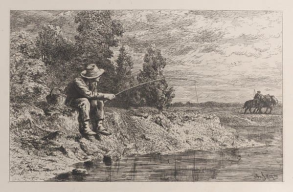 Fishing for Roach — Charles Émile Jacque