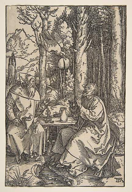 Saint Anthony and Saint Paul in the Desert — Albrecht Dürer