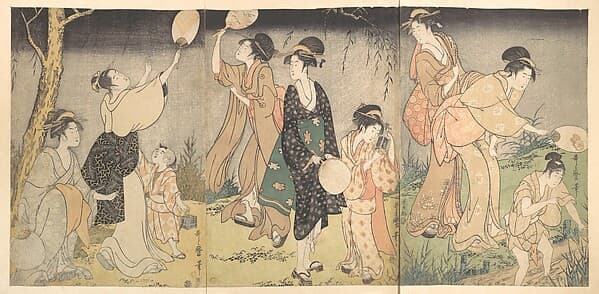 Catching fireflies (Hotaru gari) — Utamaro