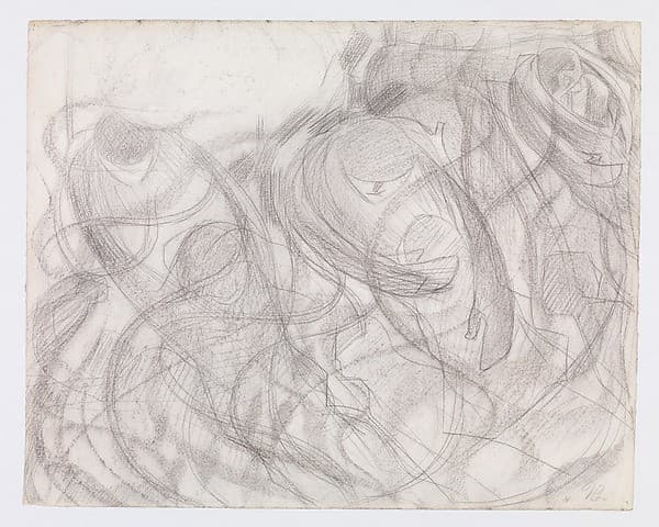 States of Mind: The Farewells (recto); Study for Female Figure (Ines) (verso) — Umberto Boccioni