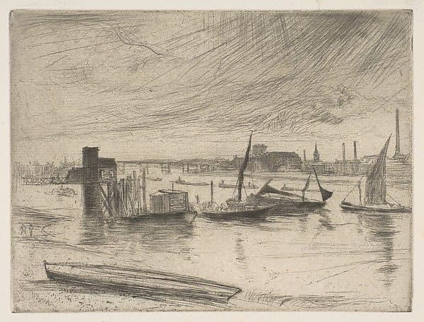 Early Morning, Battersea (Battersea Dawn) (Cadogan Pier) — James Abbott McNeill Whistler
