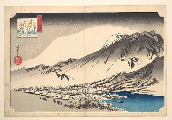 近江八景之内　比良暮雪|Evening Snow on Mount Hira — Andō Hiroshige