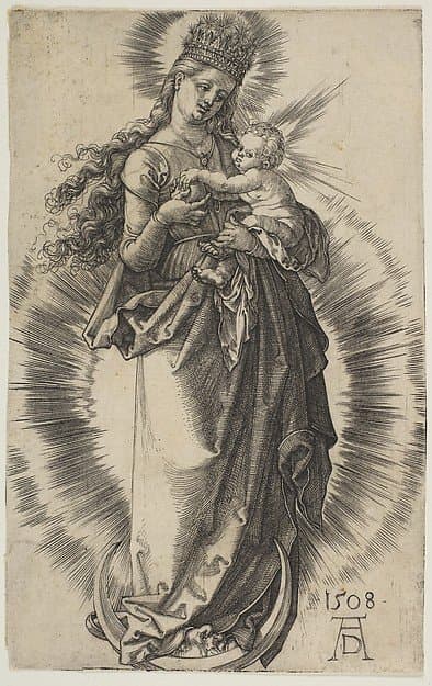 Virgin on the Crescent with a Starry Crown — Albrecht Dürer