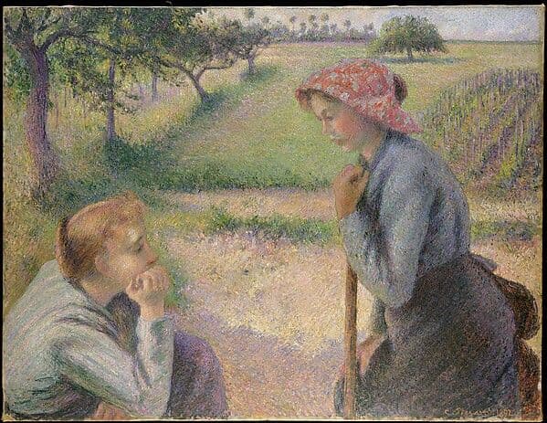 Two Young Peasant Women — Camille Pissarro