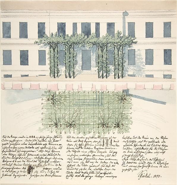 Elevation and Plan of the Façade of a Building — Karl Friedrich Schinkel