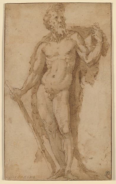 Hercules, Standing with a Club — Domenico di Pace Beccafumi