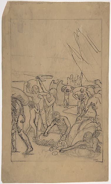 Figures Unloading Cargo from Sailing Vessels — Pierre Puvis de Chavannes