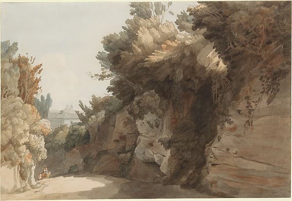 A View Near the Arco Scuro, Looking Towards the Villa Medici, Rome — Francis Towne