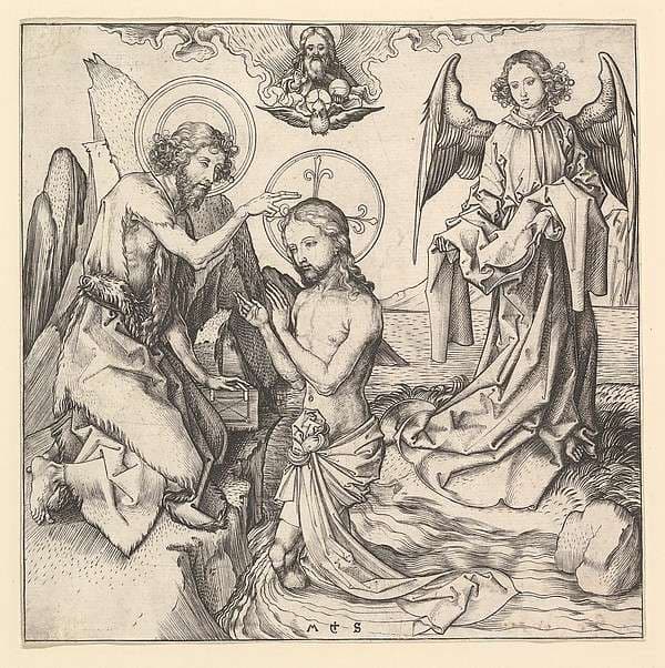 Baptism of Christ — Martin Schongauer